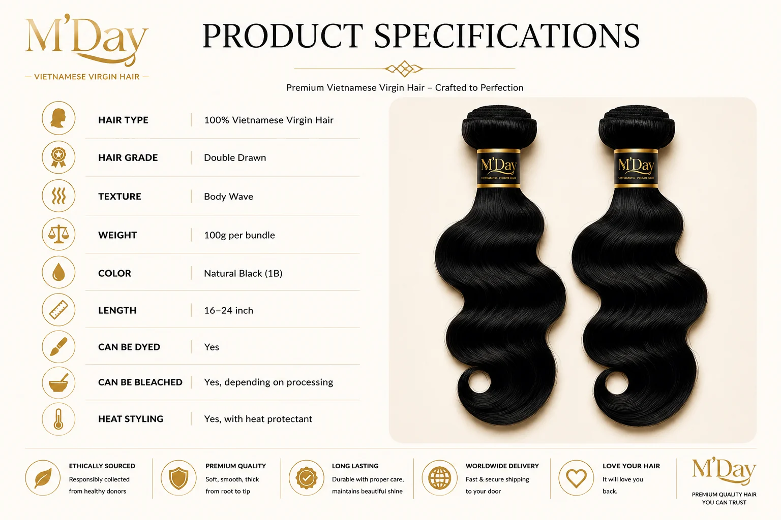product-specifications-m'day bodywave hair